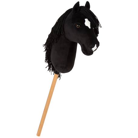 Cheval bâton d’équitation avec tête en peluche, accessoires et bâton en bois démontable Marron+Noir 8 - vertbaudet enfant 