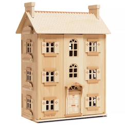 Grande maison de poupées en bois naturel  - vertbaudet enfant