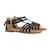 Sandales en cuir à brides Argent+Noir+Rose 9 - vertbaudet enfant 