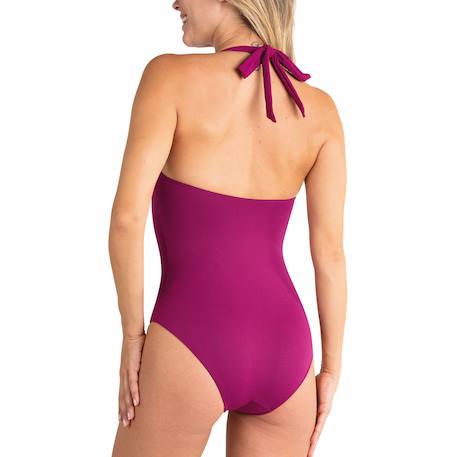 Maillot de bain menstruel 1 pièce femme Noir+Prune 8 - vertbaudet enfant 