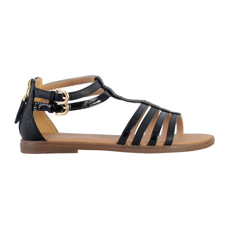 Sandales en cuir à brides Argent+Noir+Rose 7 - vertbaudet enfant 