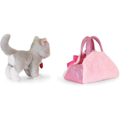 Peluche chat ultra douce avec sac à main décoratif pour jeux et câlins Rose 3 - vertbaudet enfant 