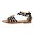 Sandales en cuir à brides Argent+Noir+Rose 8 - vertbaudet enfant 