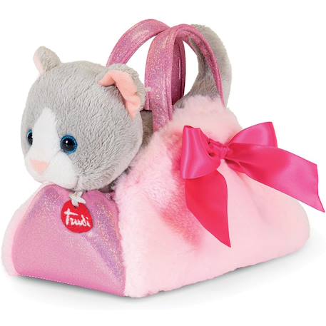 Peluche chat ultra douce avec sac à main décoratif pour jeux et câlins Rose 1 - vertbaudet enfant 