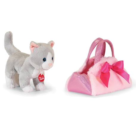 Peluche chat ultra douce avec sac à main décoratif pour jeux et câlins Rose 2 - vertbaudet enfant 