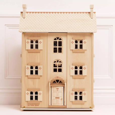 Grande maison de poupées en bois naturel Beige 2 - vertbaudet enfant 