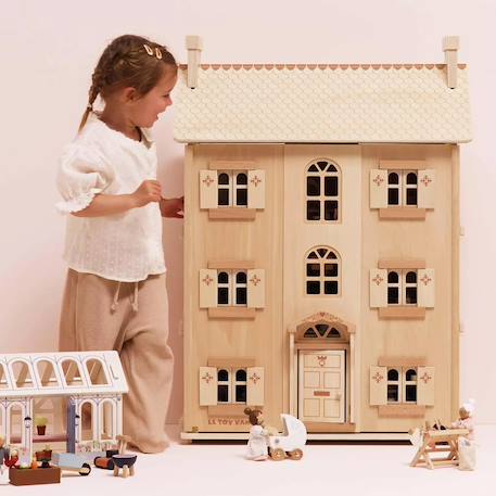 Grande maison de poupées en bois naturel Beige 6 - vertbaudet enfant 