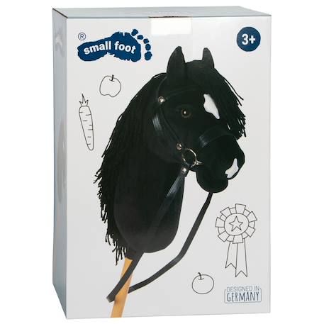 Cheval bâton d’équitation avec tête en peluche, accessoires et bâton en bois démontable Marron+Noir 12 - vertbaudet enfant 