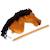 Cheval bâton d’équitation avec tête en peluche, accessoires et bâton en bois démontable Marron+Noir 5 - vertbaudet enfant 