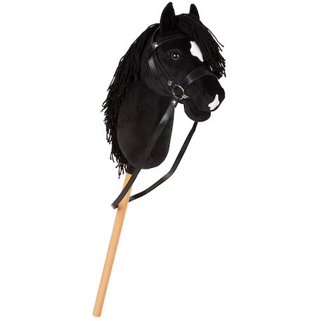 Cheval bâton d’équitation avec tête en peluche, accessoires et bâton en bois démontable Marron+Noir 9 - vertbaudet enfant 
