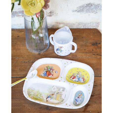 Assiette plateau à 4 compartiments pour enfant avec rebords ergonomiques Blanc 2 - vertbaudet enfant 