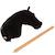Cheval bâton d’équitation avec tête en peluche, accessoires et bâton en bois démontable Marron+Noir 11 - vertbaudet enfant 