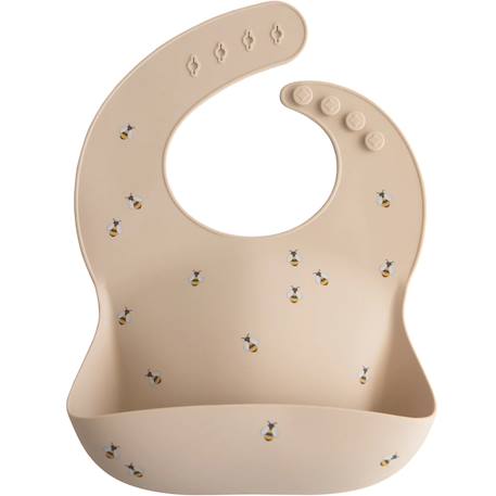 Bavoir à poche en silicone bee Ecru, jaune, noir 1 - vertbaudet enfant 