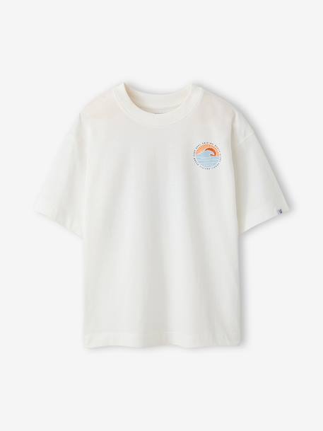 T-shirt garçon motif devant/dos effet délavé écru+vert d'eau 6 - vertbaudet enfant 