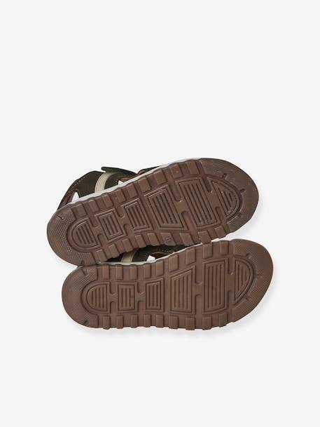 Sandales garçon cuir à scratchs kaki 5 - vertbaudet enfant 