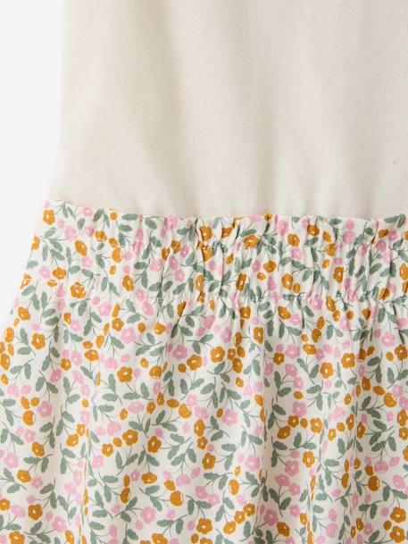 Robe fille effet 2 en 1 écru+indigo+rayé rose+rose pâle 6 - vertbaudet enfant 