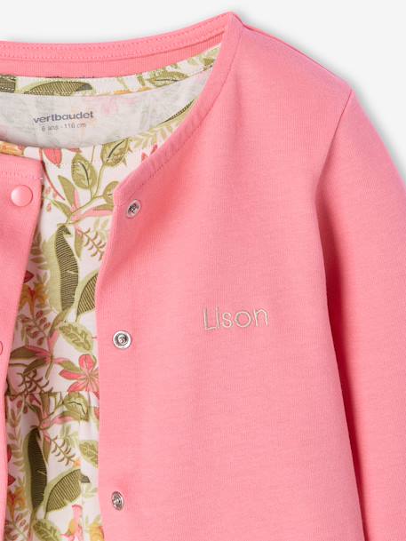 Ensemble fille robe + gilet mauve+rose imprimé 11 - vertbaudet enfant 