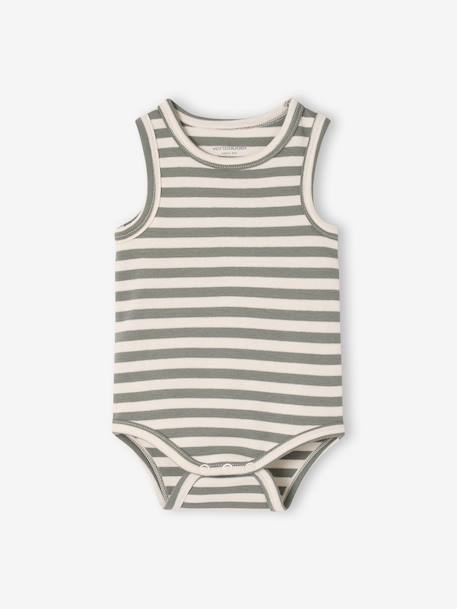 Lot 3 bodies bébé sans manches coton bio bleu 3 - vertbaudet enfant 
