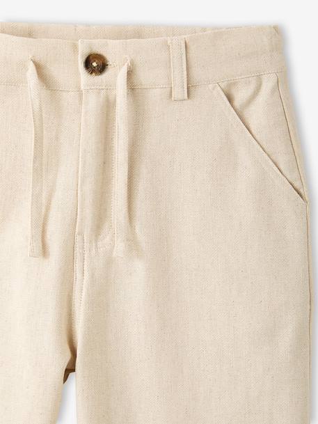 Pantalon twill coton et lin garçon taille ajustable écru 5 - vertbaudet enfant 