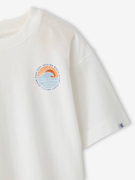T-shirt garçon motif devant/dos effet délavé écru+vert d'eau 4 - vertbaudet enfant 