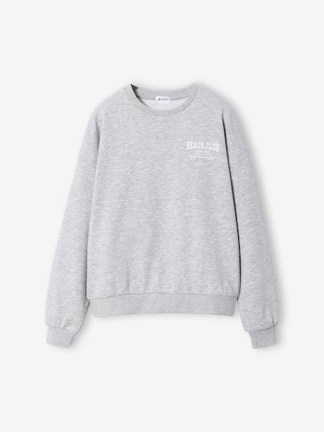 Sweat essentiel fille Jonen gris chiné 3 - vertbaudet enfant 