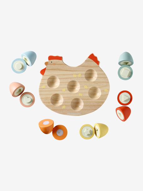 Poule avec ses œufs à formes en bois FSC® bois 4 - vertbaudet enfant 