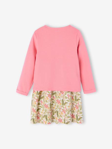 Ensemble fille robe + gilet mauve+rose imprimé 10 - vertbaudet enfant 