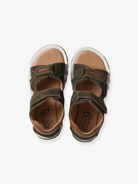 Sandales garçon cuir à scratchs kaki 4 - vertbaudet enfant 