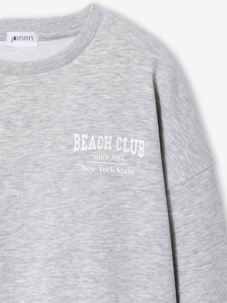 Sweat essentiel fille Jonen gris chiné 5 - vertbaudet enfant 