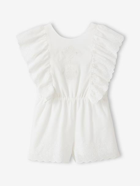 Fille-Salopette, combinaison-Combishort brodée coton