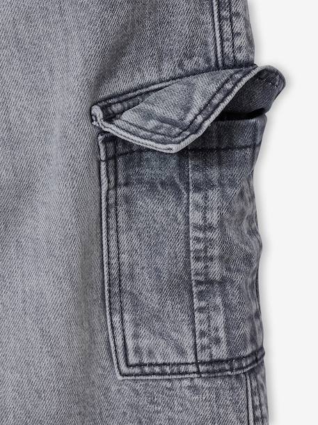 Bermuda skateur denim bleached+denim gris 12 - vertbaudet enfant 