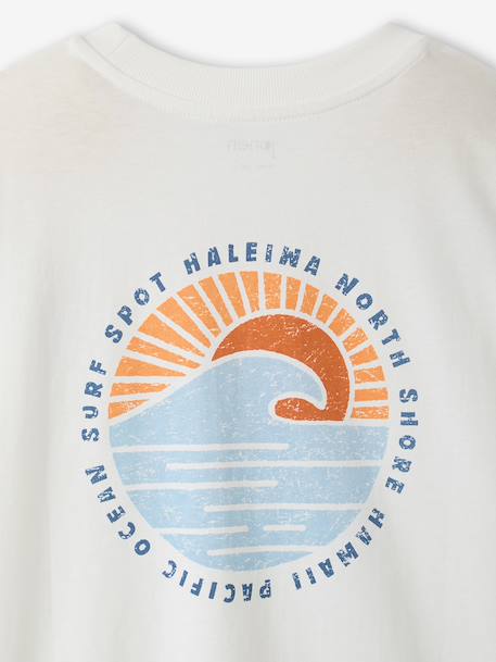 T-shirt garçon motif devant/dos effet délavé écru+vert d'eau 5 - vertbaudet enfant 