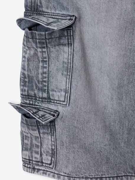 Bermuda skateur denim bleached+denim gris 11 - vertbaudet enfant 