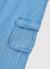 Pantalon fille denim  délavée Bleu 4 - vertbaudet enfant 