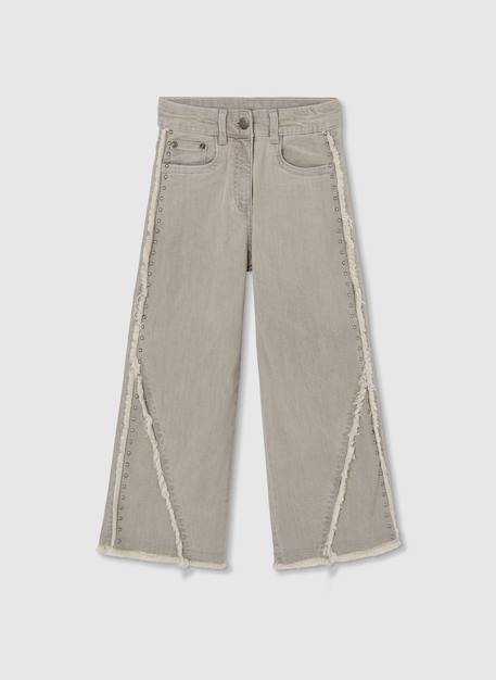 Pantalon fille denim Gris 1 - vertbaudet enfant 