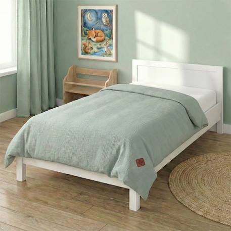 Housse de couette en gaze de coton jeanne Beige+Blanc+Blanc à pois or+Bleu+Camel+Écru+Gris clair+Rose+Terracotta+Vert de gris 52 - vertbaudet enfant 