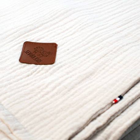 Housse de couette en gaze de coton jeanne Beige+Blanc+Blanc à pois or+Bleu+Camel+Écru+Gris clair+Rose+Terracotta+Vert de gris 5 - vertbaudet enfant 
