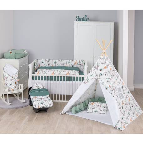 Parure de lit réversible safari Safari, vert, gris, blanc 5 - vertbaudet enfant 
