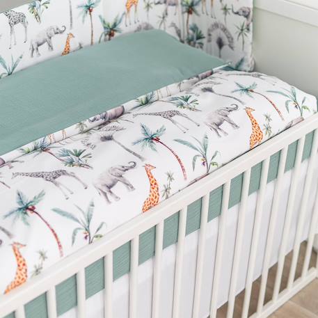 Parure de lit réversible safari Safari, vert, gris, blanc 6 - vertbaudet enfant 