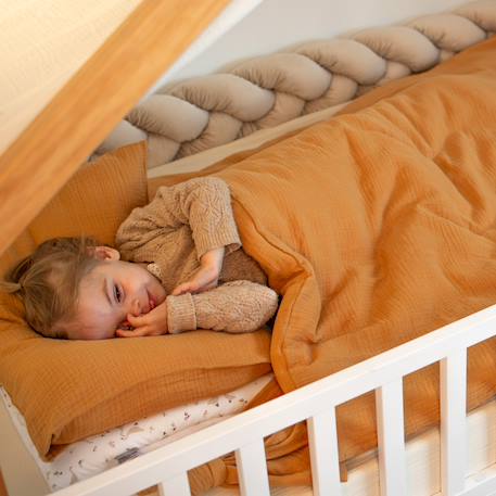 Parure de lit housse de couette et taie d'oreiller jeanne Beige+Blanc+Blanc à pois or+Bleu+Camel+Écru+Terracotta+Vert de gris 5 - vertbaudet enfant 
