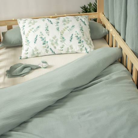 Housse de couette en gaze de coton jeanne Beige+Blanc+Blanc à pois or+Bleu+Camel+Écru+Gris clair+Rose+Terracotta+Vert de gris 53 - vertbaudet enfant 