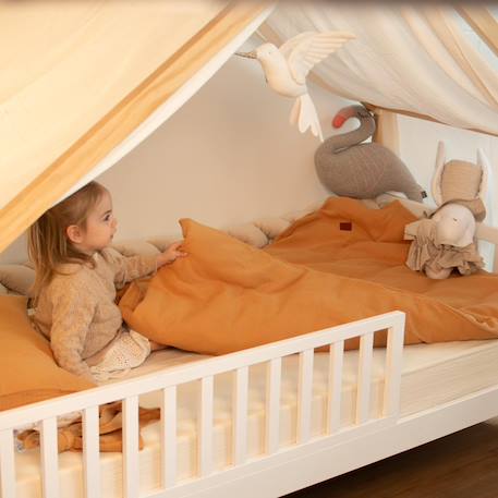 Housse de couette en gaze de coton jeanne Beige+Blanc+Blanc à pois or+Bleu+Camel+Écru+Gris clair+Rose+Terracotta+Vert de gris 45 - vertbaudet enfant 