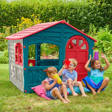 Maisonnette cabane twilight plastique Bleu - rouge - blanc 2 - vertbaudet enfant 