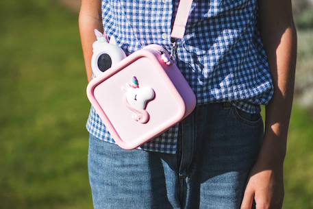 Sac pour appareil photo en silicone licorne Rose, blanc, bleu 2 - vertbaudet enfant 