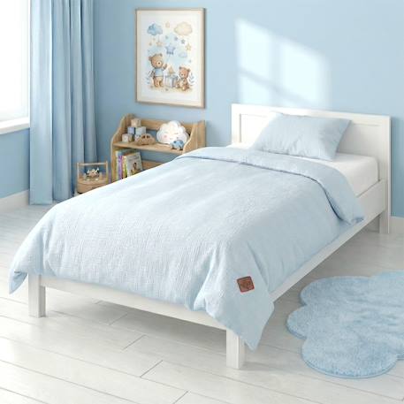 Parure de lit housse de couette et taie d'oreiller jeanne Beige+Blanc+Blanc à pois or+Bleu+Camel+Écru+Terracotta+Vert de gris 18 - vertbaudet enfant 