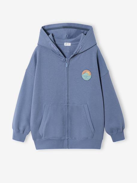 Sweat zippé oversize bleu grisé 3 - vertbaudet enfant 