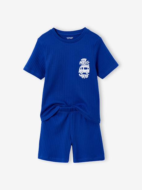 Pyjashort garçon côtelé bleu électrique 1 - vertbaudet enfant 