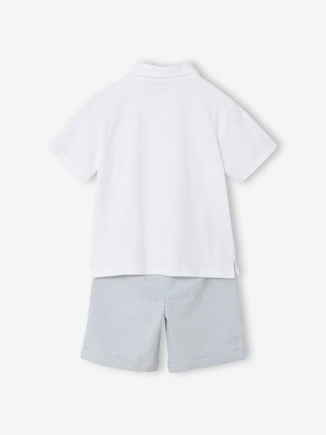 Ensemble short polo garçon rayé vert 6 - vertbaudet enfant 