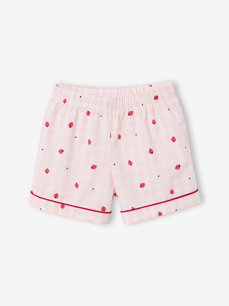 Ensemble pyjama short fraise rose pâle 2 - vertbaudet enfant 