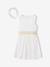 Ensemble robe patineuse boléro serre-tête blanc+vert sauge 2 - vertbaudet enfant 